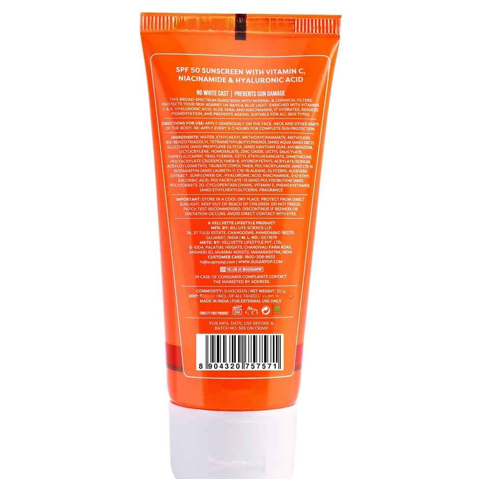 SUGAR POP SPF 50 PA++++ UVA/UVB With Vitamin C Sunscreen