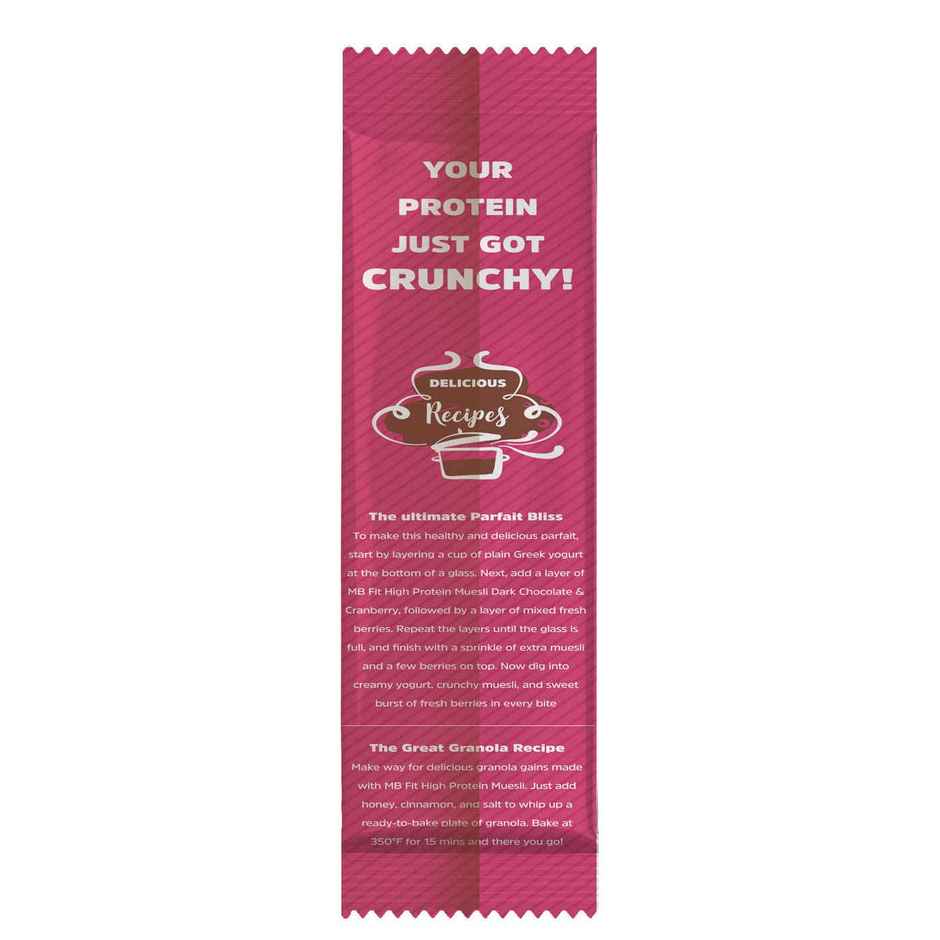 MuscleBlaze Fit High Protein Muesli (Dark Chocolate & Cranberry, 400g) | 22g Protein