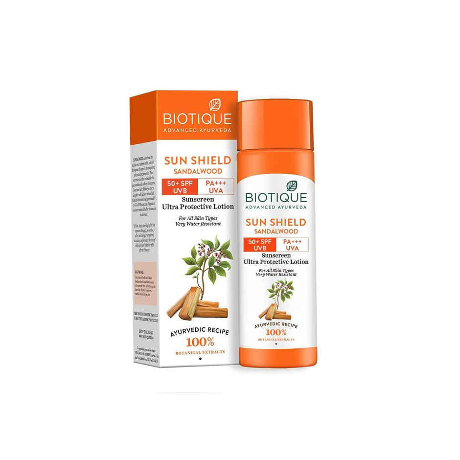 Biotique Sun Shield Sandalwood 50+Spf Sunscreen Lotion