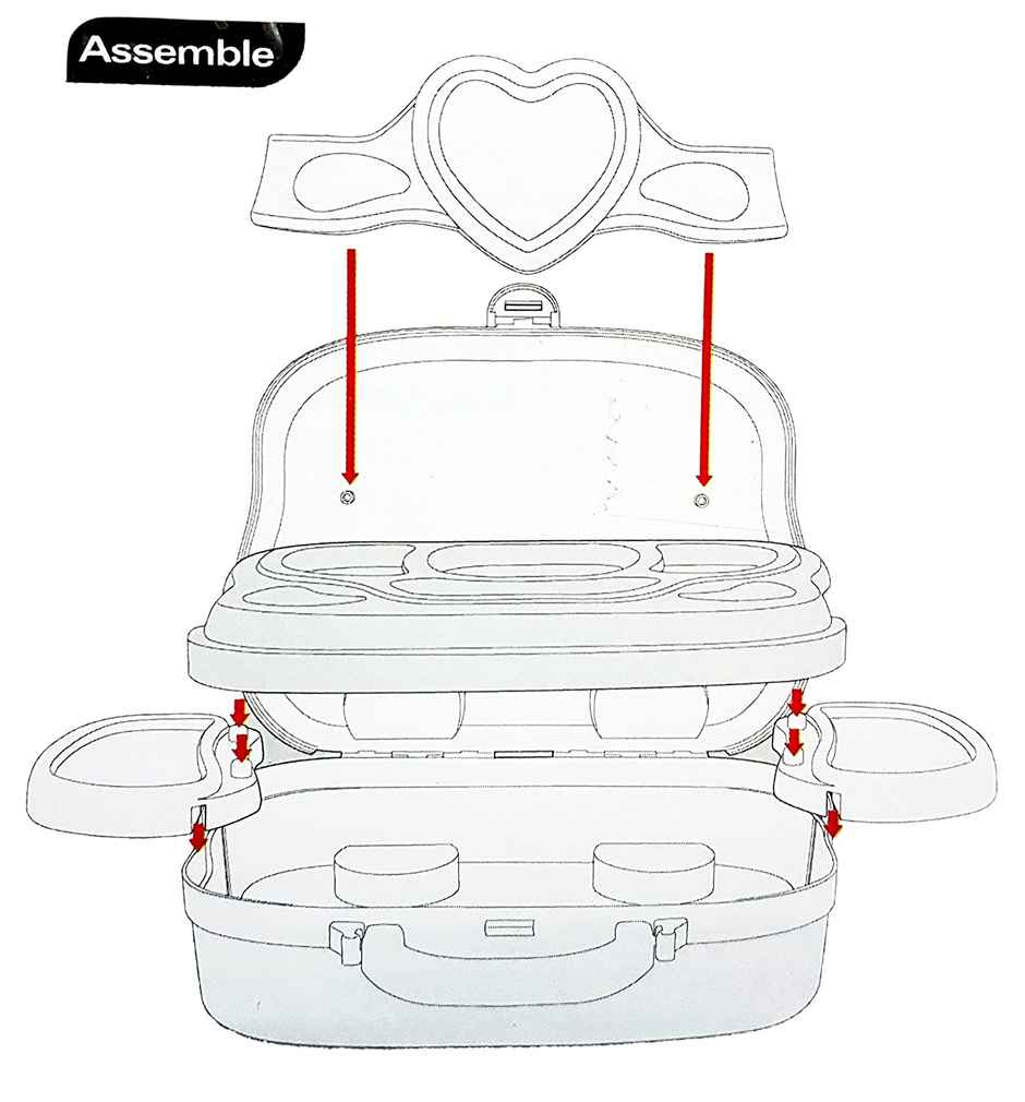 Toyshine Plastic Carry Along Beauty Set Toy with Briefcase and Accessories | 15 Pcs