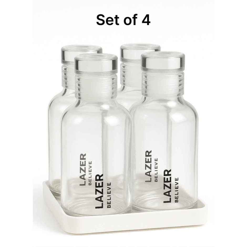 Lazer Pure Borosilicate Glass Water Bottle | BPA-Free | Leak-Proof Durable - 300 ml