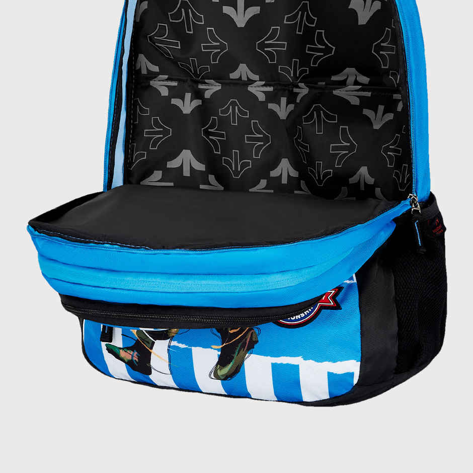 Nasher Miles Football Club Backpack- Unisex- 3 Compartment College Bag- Blue- 45L