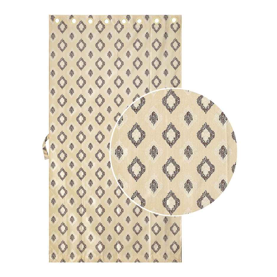 Antzco Beige Door Curtain Crazy Print 7 ft x 4 ft | Pack of 2 | DC02