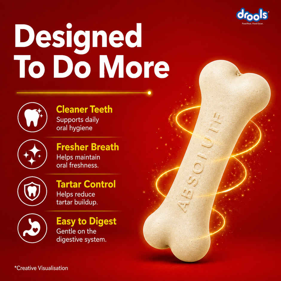 Drools Absolute Calcium Bone Jar, Dog Supplement - 40 pieces (600g)