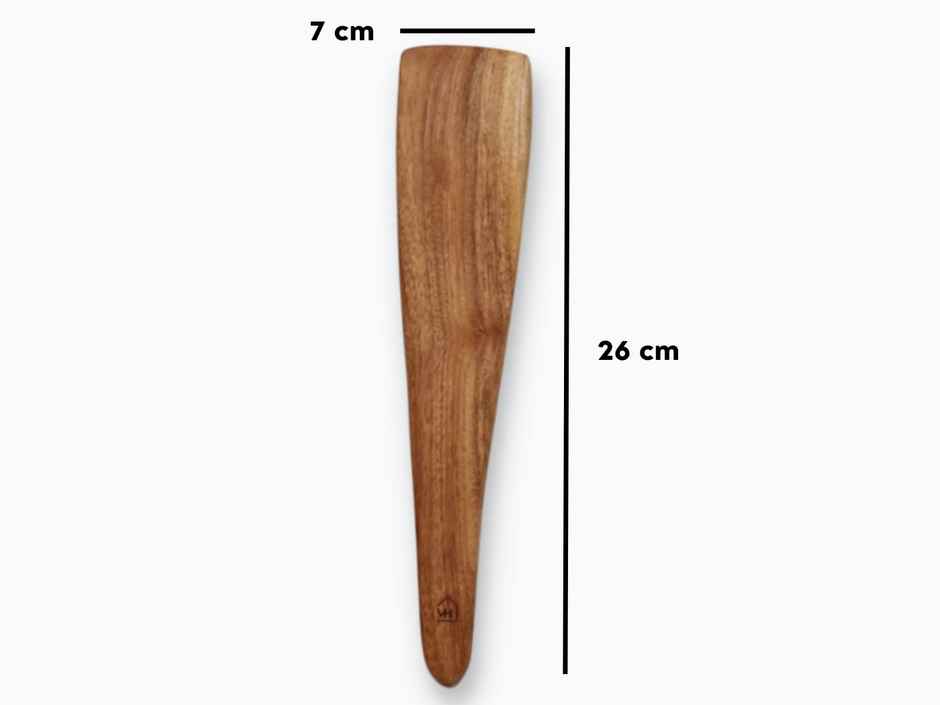 Vesta Homes Set Of 3 Neem Wood Spoon, Compact Flip, Spatula/Ladle|No Polish| Non-Stick|Hand Carved