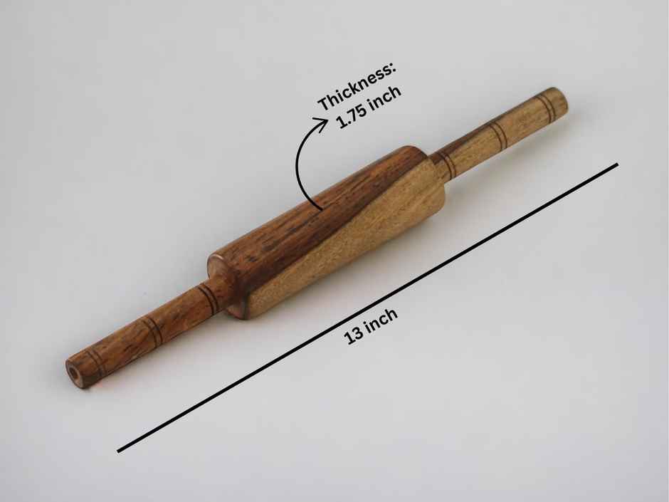 Vesta Homes Wooden Chakla Belan Set|Roti Rolling Board And Pin With Stand|9*9*1.5,13*1.75 Inches