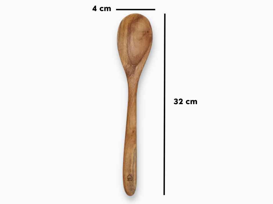 Vesta Homes Set Of 3 Neem Wood Spoon, Compact Flip, Spatula/Ladle|No Polish| Non-Stick|Hand Carved