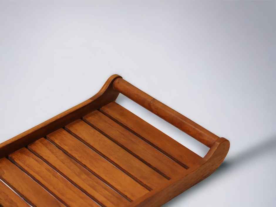 Vesta Homes Large Teak Wood Serving Tray For Home, Kitchen, Restaurant, Office |38 X 25 X 6 Cm