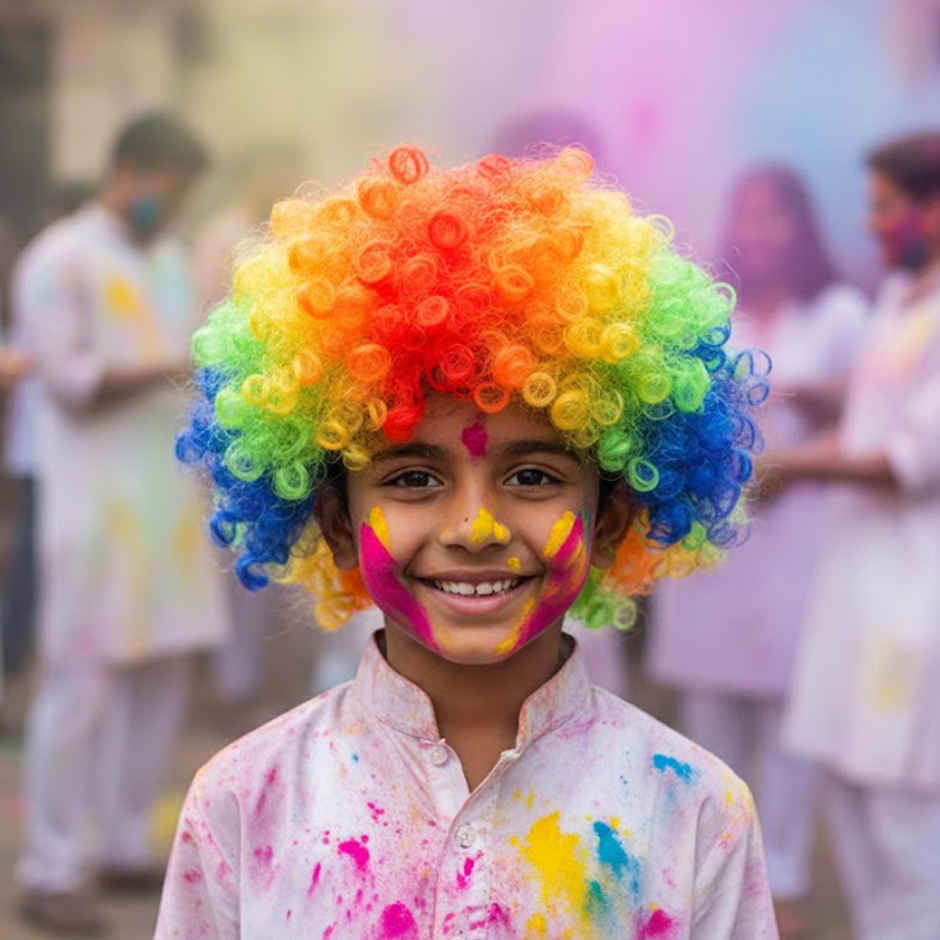 Unisex Funky Malinga Hair Wig | Holi Special | Multicolour | Picfest