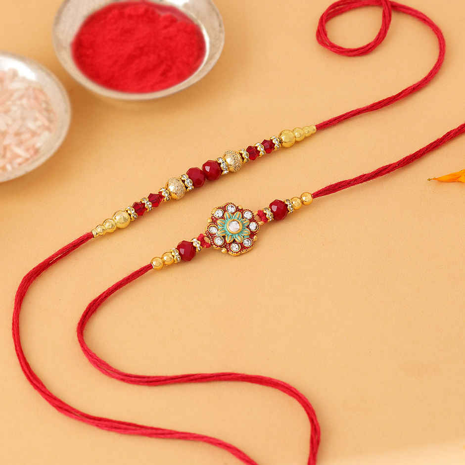 IGP Flower Rakhi Pack of 2 - Floral Rakhi Set