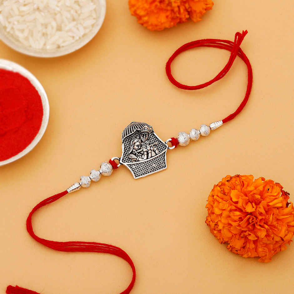 IGP Radha Krishna Rakhi - Silver
