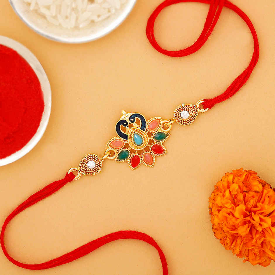 Just Herbs Enriched Liquid Lipstick Kit Set Of 5 Brights & Pinks(5ml) & Peacock Rakhi(1pc) Combo