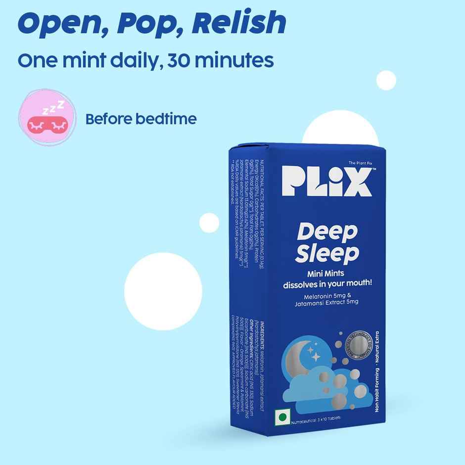 Plix Deep Sleep Mini Mints - Natural Sleep Aid for Better Sleep Quality (30 Mints)
