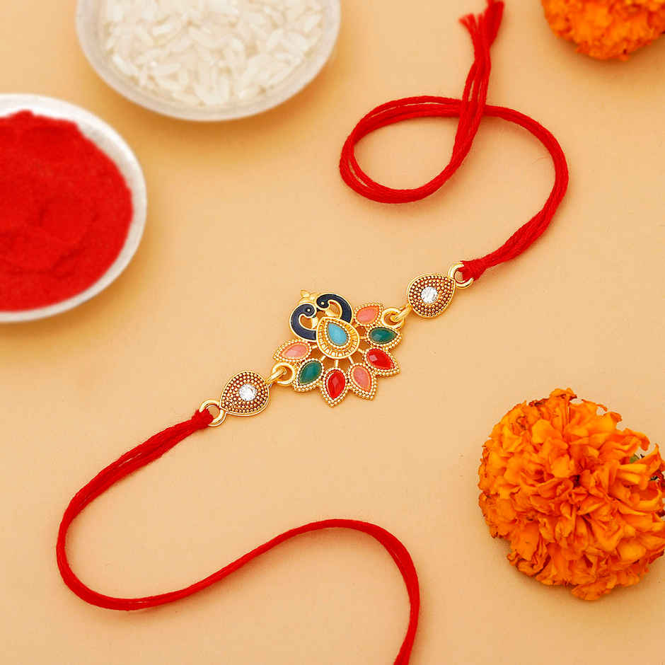 Just Herbs Enriched Liquid Lipstick Kit Set Of 5 Brights & Pinks(5ml) & Peacock Rakhi(1pc) Combo