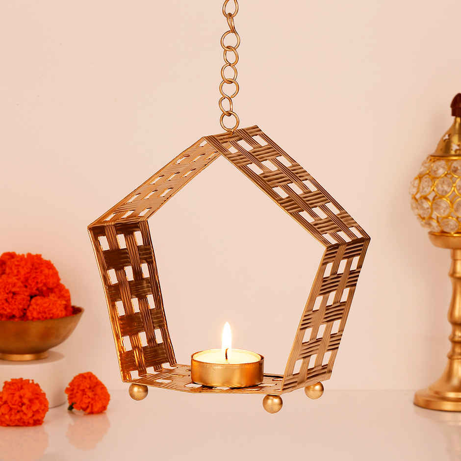 Tree Shape Wall Hanging Metal Tealight Candle Holder | Metal | IGP