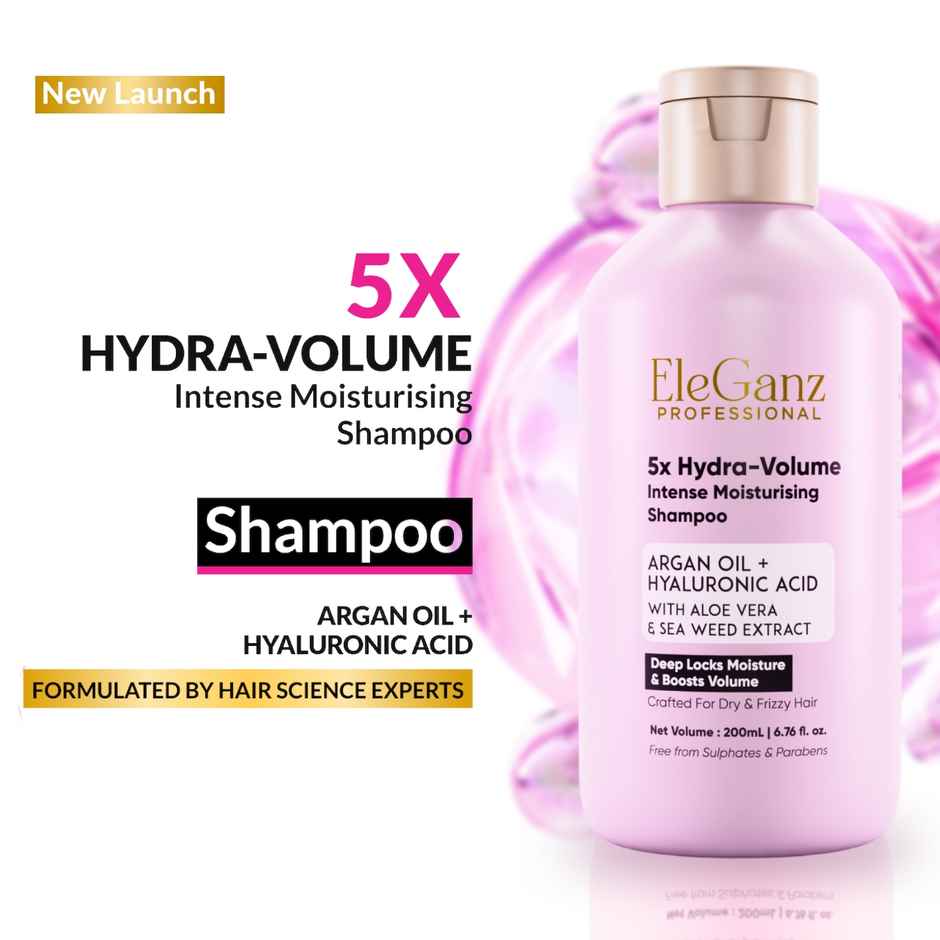EleGanz Professional 5x Hydra-Volume Intense Moisturising Shampoo with Argan Oil