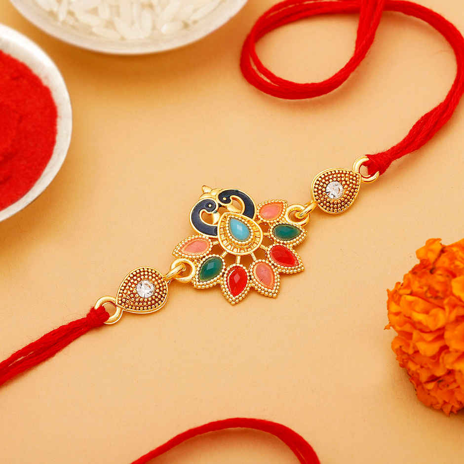 Just Herbs Enriched Liquid Lipstick Kit Set Of 5 Brights & Pinks(5ml) & Peacock Rakhi(1pc) Combo