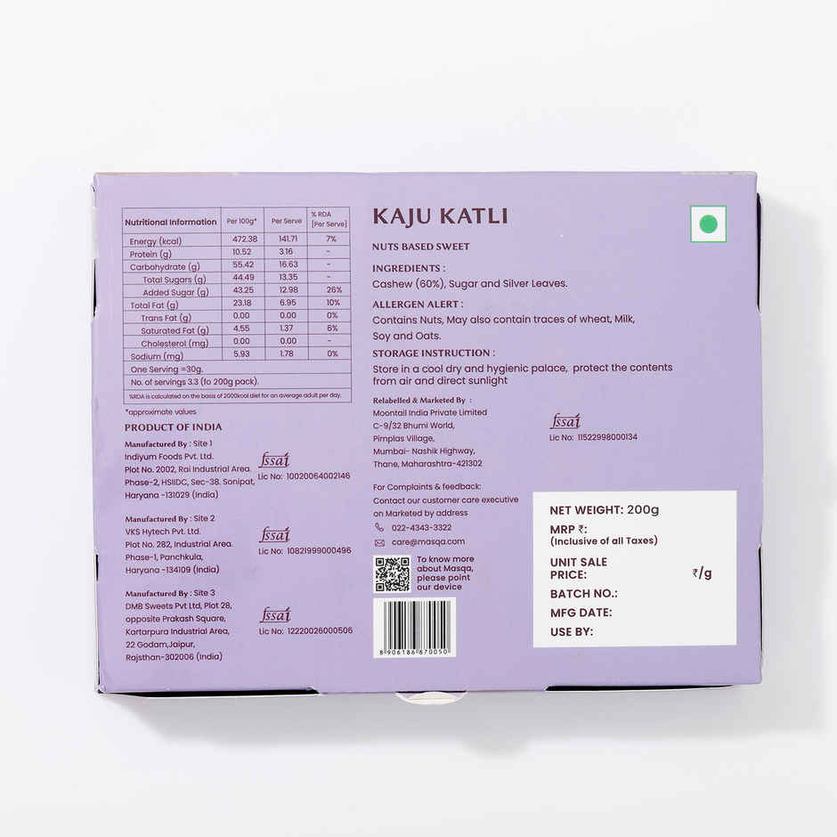 Masqa Delicious Kaju Katli | Rich & Delicious