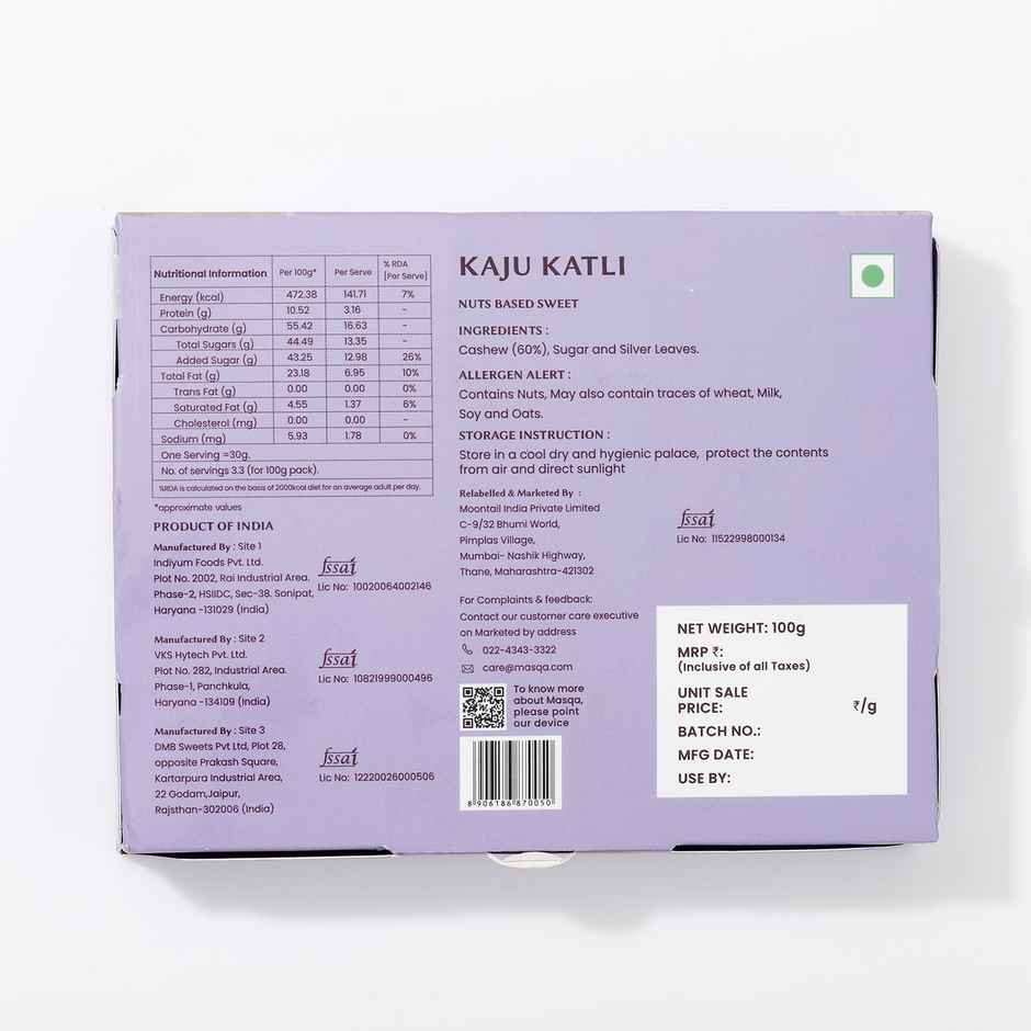 Masqa Kaju Katli | Rich & Delicious