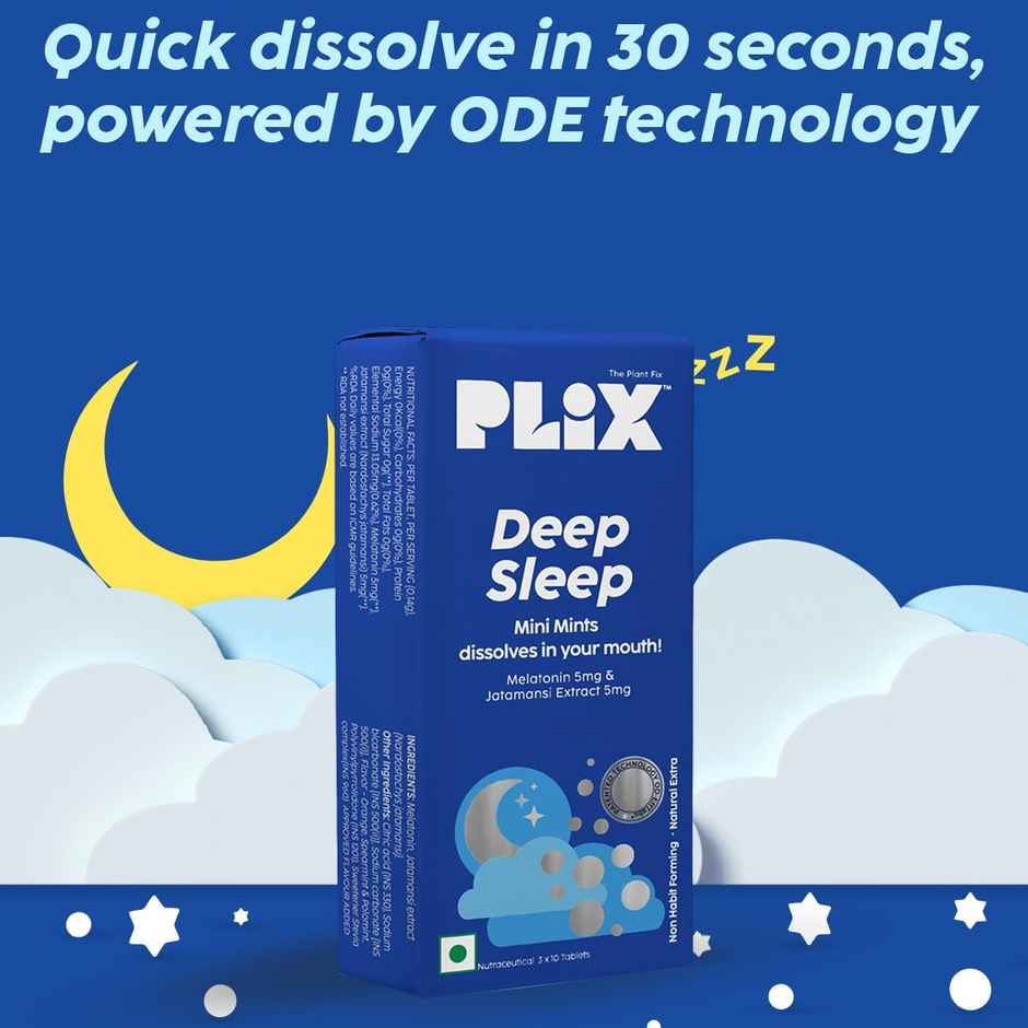 Plix Deep Sleep Mini Mints - Natural Sleep Aid for Better Sleep Quality (30 Mints)