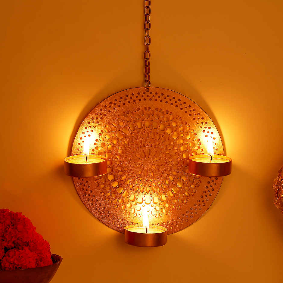 Moksha Tealight Candle Holder | Resin | Gold | IGP