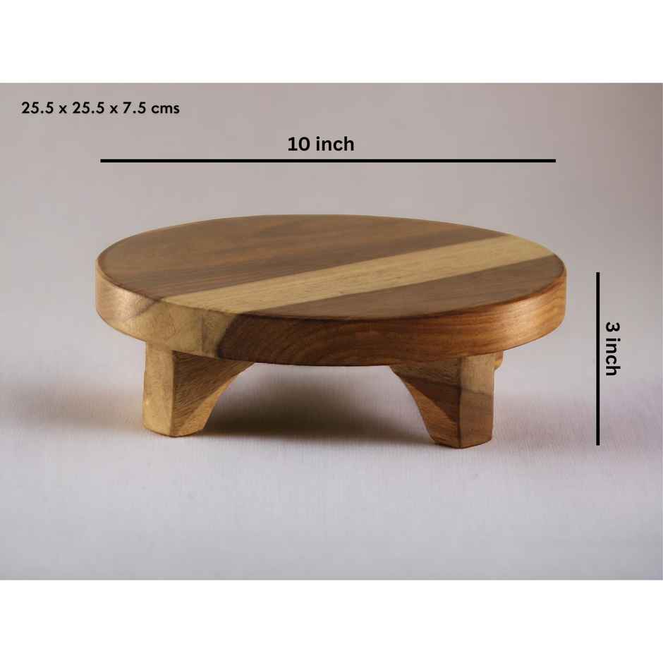 Vesta Homes Wooden Chakla/Pastryboard for Kitchen | Premium Solid Wood Roti Rolling Board