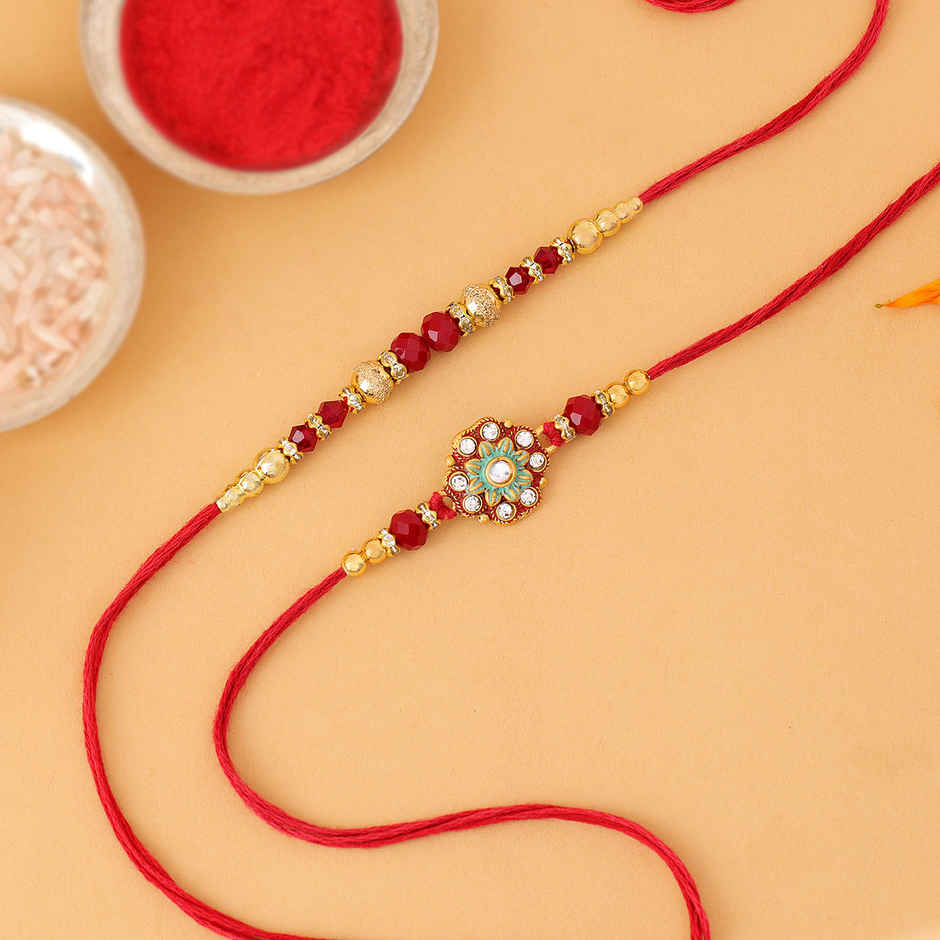 IGP Flower Rakhi Pack of 2 - Floral Rakhi Set