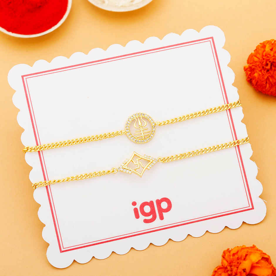 IGP Swastik and Trishul Rakhi Pack of 2 - Sacred and Symbolic