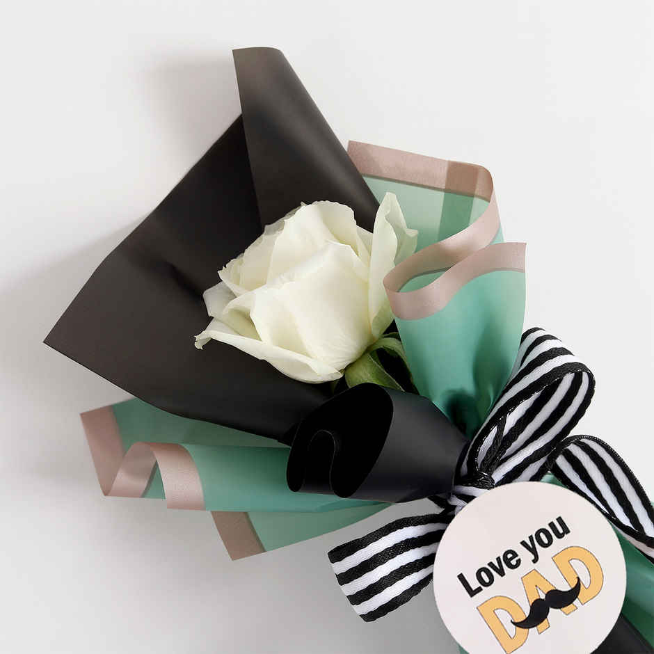 IGP Single White Rose Father's Day Bouquet