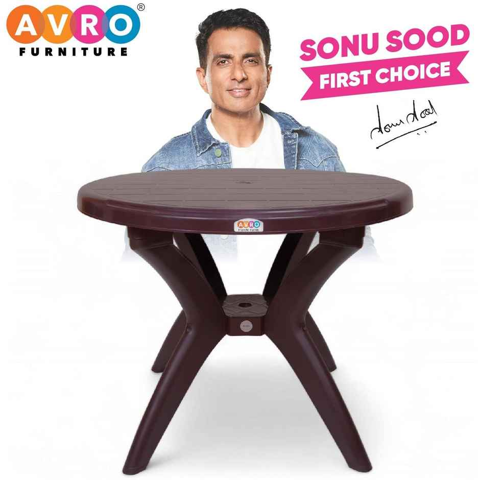 Avro Furniture Alfa Round Plastic Table-Brown