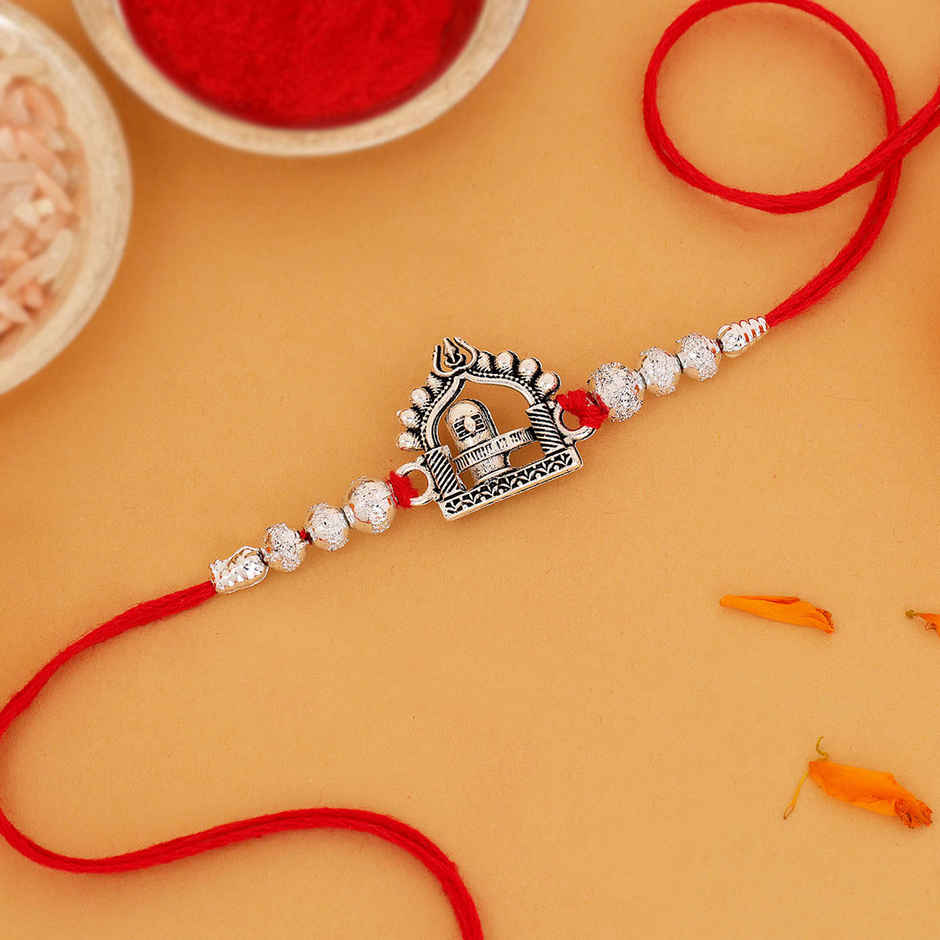 IGP Lord Shiva Silver Rakhi - Divine Craft