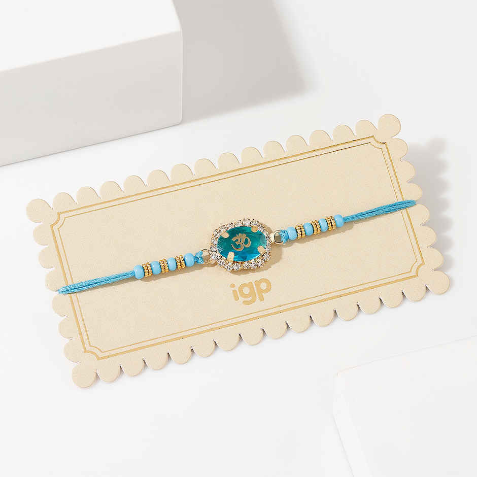 Crystal Beaded Om Rakhi | IGP