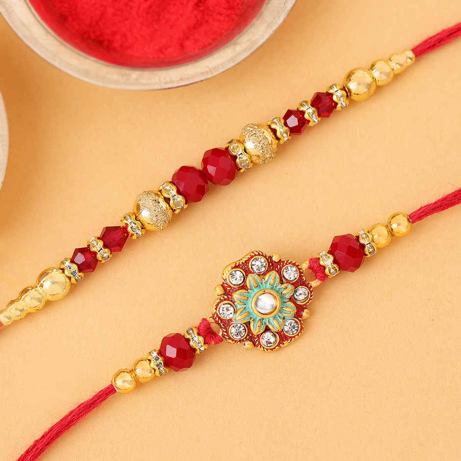 IGP Flower Rakhi Pack of 2 - Floral Rakhi Set