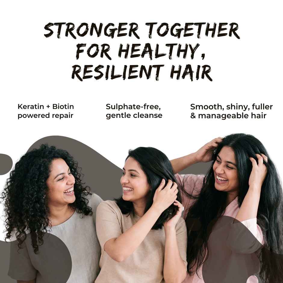 The Skin Story Keratin Biotin Shampoo For Damaged Treated Coloured Hair Frizz Control Sulphate Free
