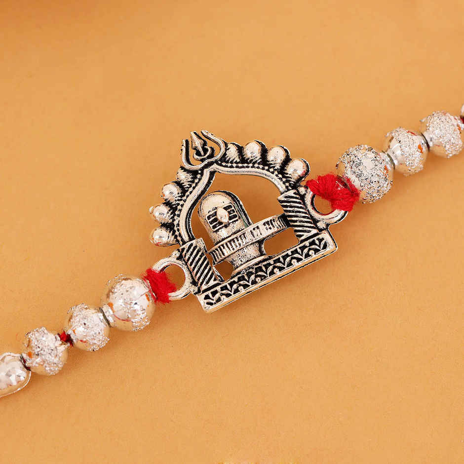 IGP Lord Shiva Silver Rakhi - Divine Craft