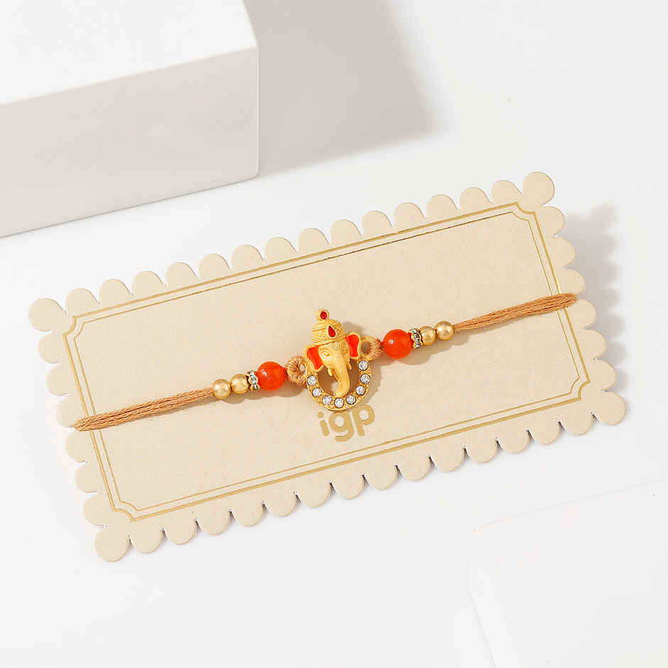 Rakhi for Brother | Designer Ganesh | Religious | Pack of 1 | IGP