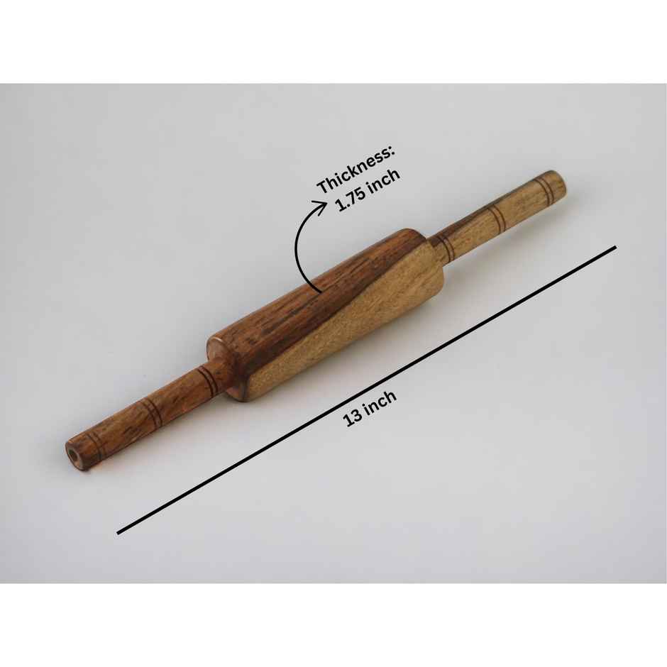 Vesta Homes Wooden Belan with Stand for Kitchen | Premium Solid Wood Roti | Chapati Rolling Pin