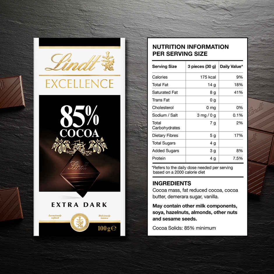 Lindt Excellence 85 % Cocoa Robust Dark Chocolate