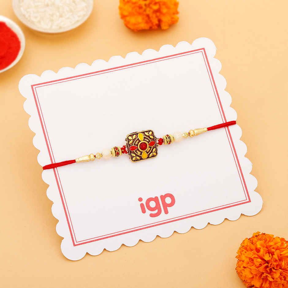 IGP Red and Yellow Blisfull Rakhi - Vibrant and Joyful