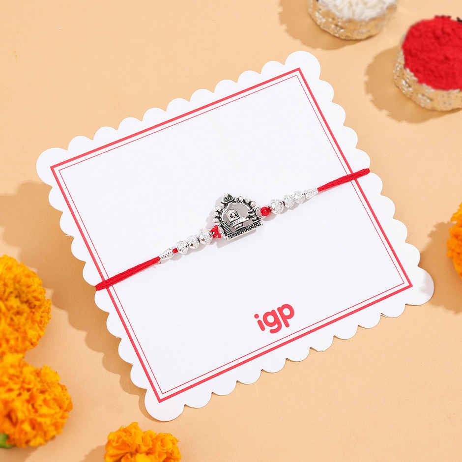 IGP Lord Shiva Silver Rakhi - Divine Craft