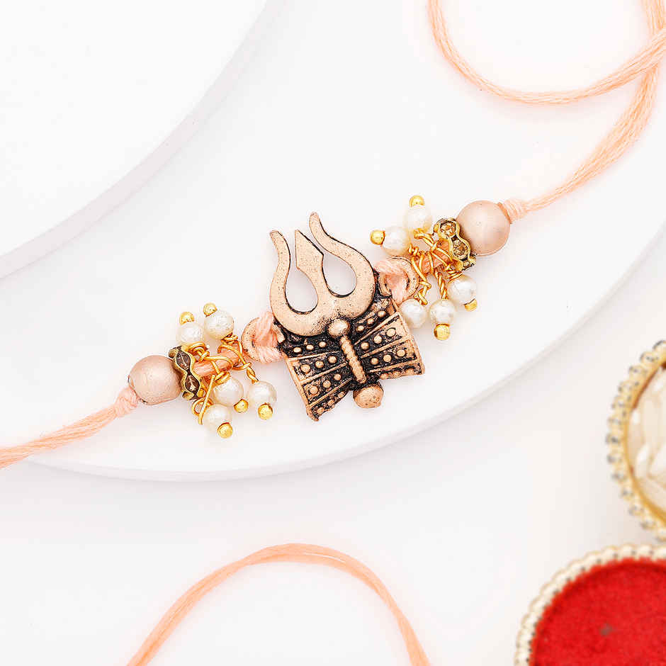 Religious Beads Trishul Rakhi (IGP)