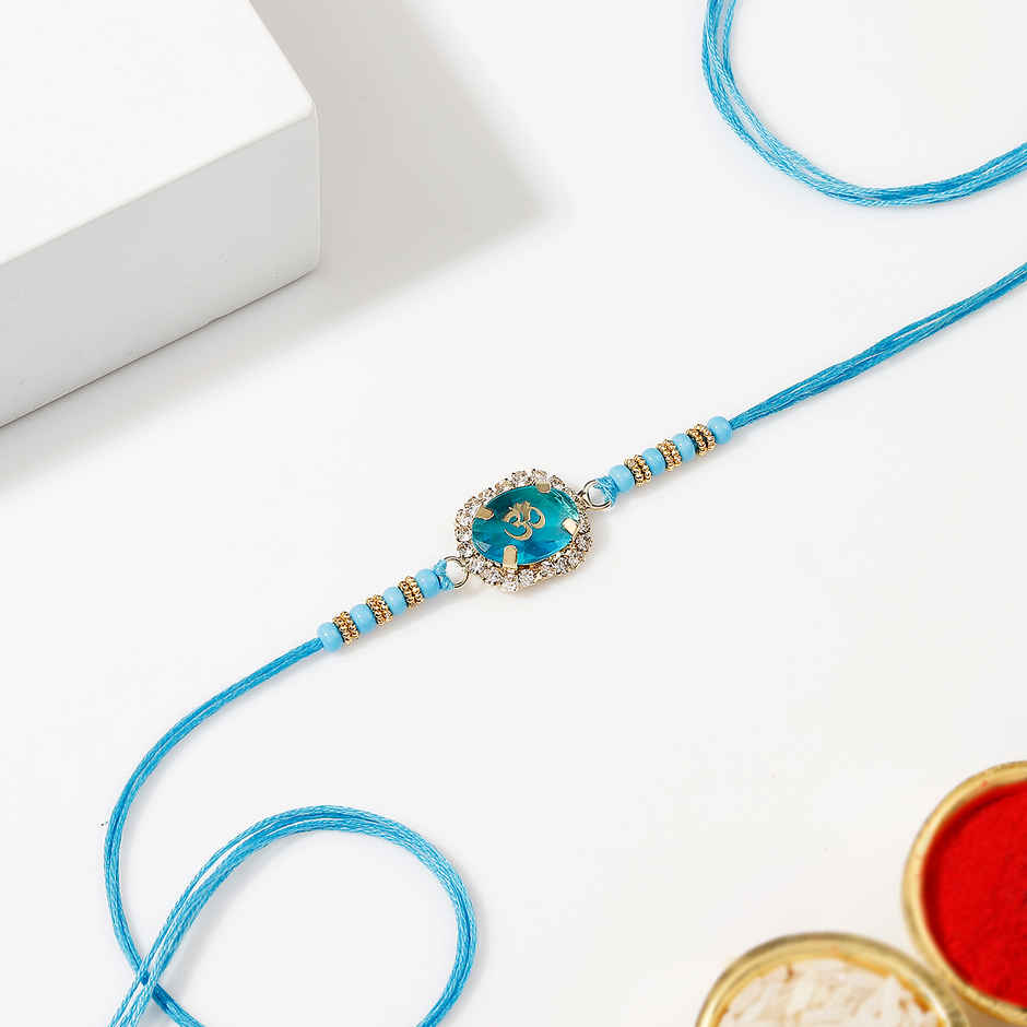 Crystal Beaded Om Rakhi | IGP