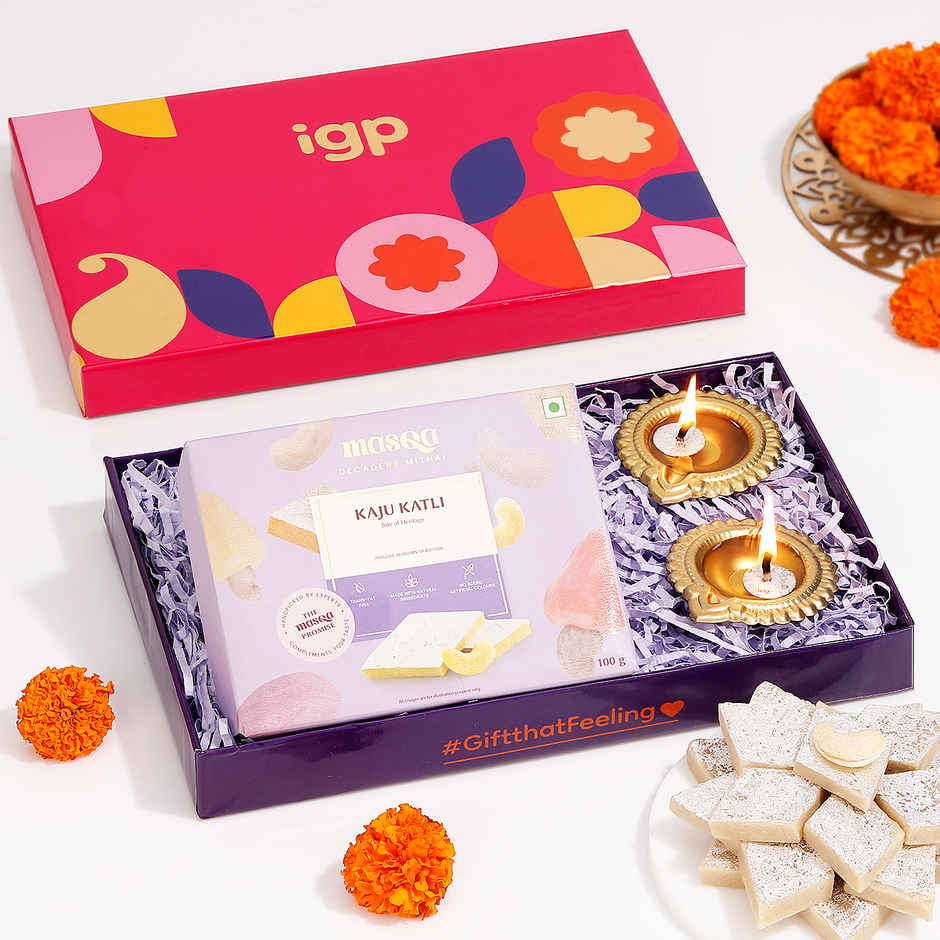 Diwali Sweets and Light Hamper | Kaju Katli | IGP