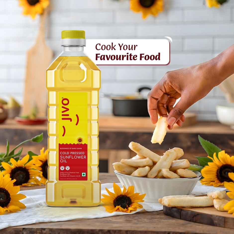 Jivo Sunflower Cold Pressed Oil | Vitamin Fortified Cooking Oil