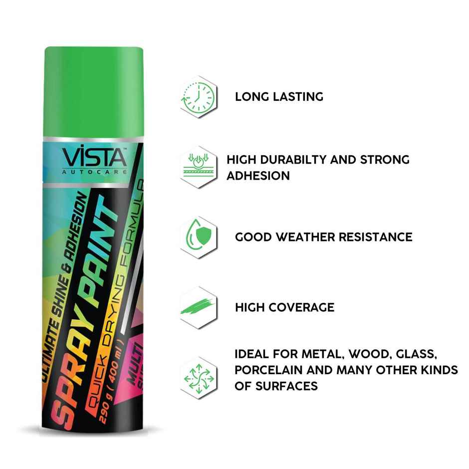 Vista Auto Care Spray Paint Leaf Green Quick-Drying | Multi-Surface for Metal