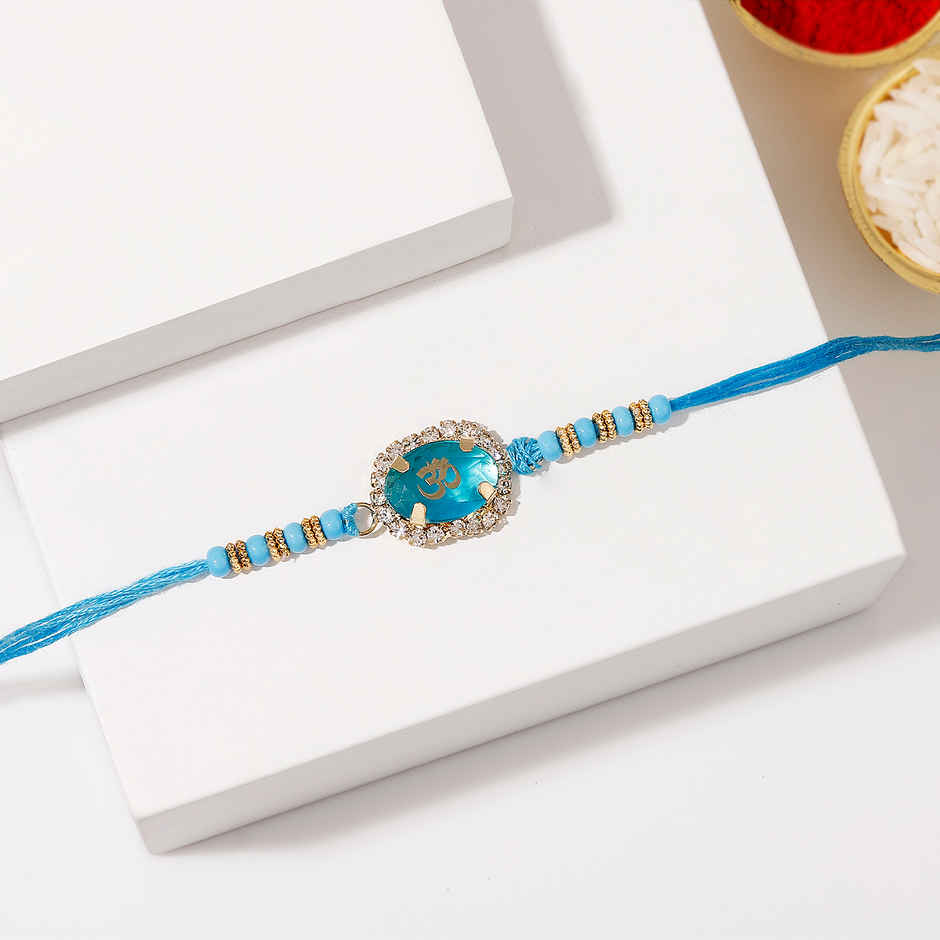 Crystal Beaded Om Rakhi | IGP