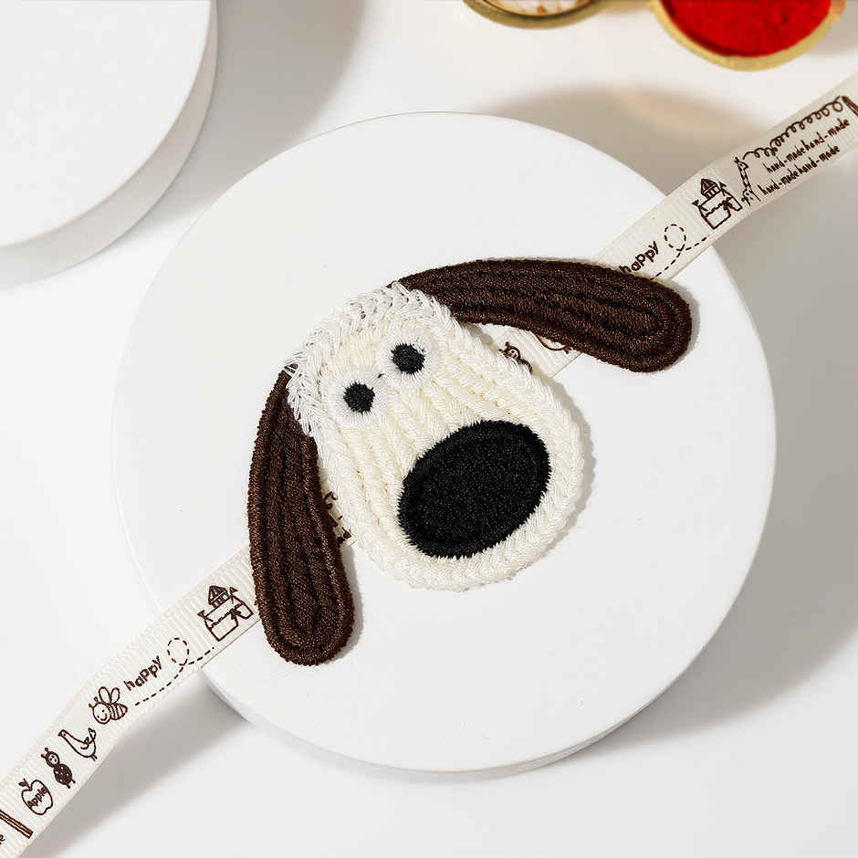Cute Knitted Dog Kids Rakhi | IGP