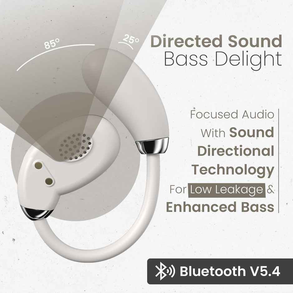 Portronics Harmonics Twins 31 Over Ear OWS Smart Wireless Earbuds | BT 5.4V | Beige