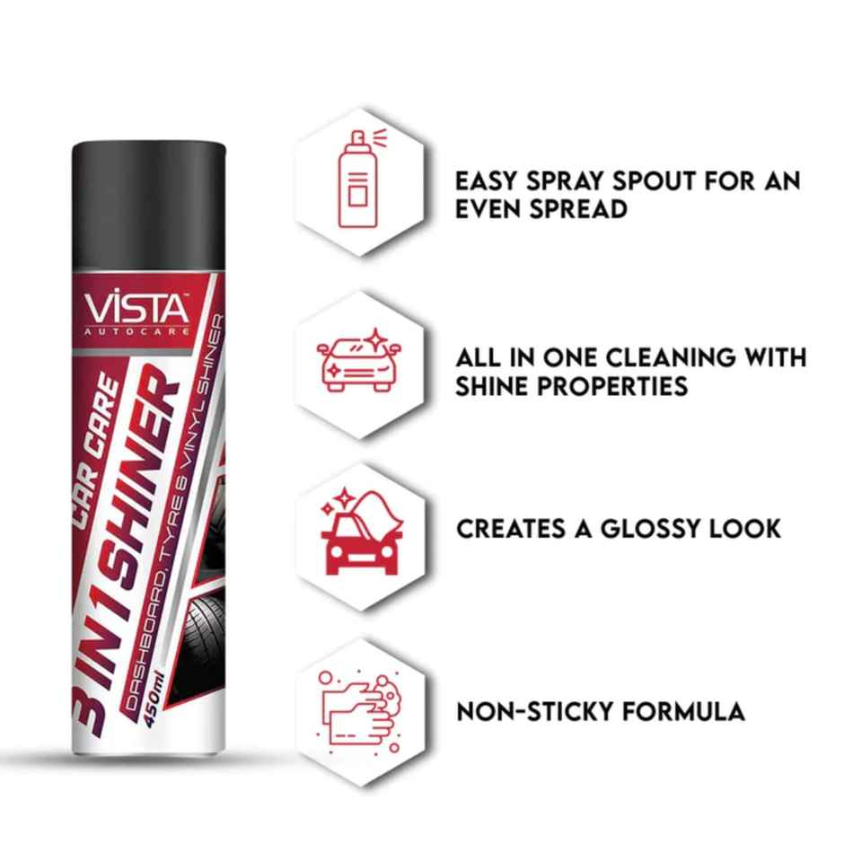Vista Auto Care 3 in 1 Shiner For Car and Bike