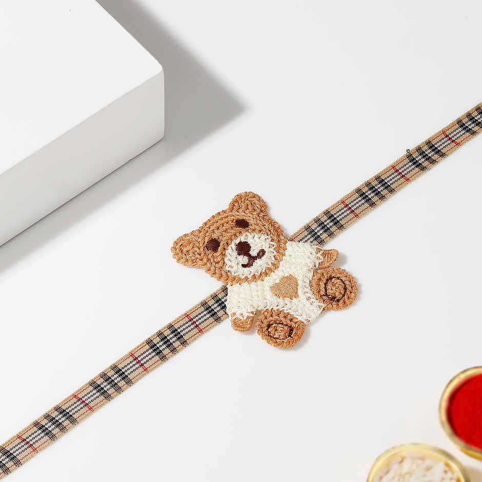 Kids Rakhi | Crocheted Teddy Bear | Pack of 1 | IGP